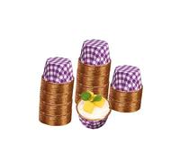 Lot de 100 mini moules à gâteaux jetables en aluminium pour pâtisserie, mariage, fête d'anniversaire (violet)