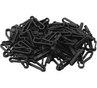 Lot de 100 mini mousquetons noirs en plastique pour sac à dos, chaîne de jouets, porte-clés, paracorde