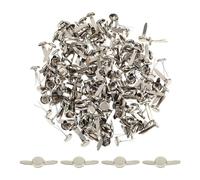 Lot de 100 mini pinces d'étanchéité en métal polyvalentes Mini aiguilles rondes Clous à double jambe en alliage de zinc pour l'artisanat du papier et pinces métalliques rondes plus durables