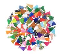 Lot de 100 mini pompons pour fabrication de bijoux : clés, boucles d'oreilles pour fille, bracelet, collier, porte-clés, long ruban, rideau, couture, guirlande, robe, décoration de fête (couleur