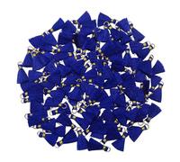 Lot de 100 mini pompons pour fabrication de bijoux : clés, boucles d'oreilles pour fille, bracelet, collier, porte-clés, long ruban, rideau, couture, guirlande, robe, décoration de fête (bleu marine)