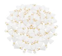 Lot de 100 mini pompons pour fabrication de bijoux : clés, boucles d'oreilles pour fille, bracelet, collier, porte-clés, long ruban, rideau, couture, guirlande, robe, décoration de fête (blanc)