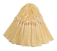 Lot de 100 mini pompons soyeux faits à la main à suspendre - Cadeau pour bricolage, marque-page, fabrication de bijoux, sac, porte-clés, décoration, guirlande et accessoires de fête (beige)