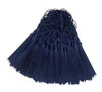 Lot de 100 mini pompons soyeux faits à la main à suspendre - Cadeau pour bricolage, marque-page, fabrication de bijoux, sac, porte-clés, guirlande et accessoires de fête (bleu foncé)