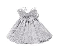 Lot de 100 mini pompons soyeux faits à la main à suspendre - Cadeau pour bricolage, marque-page, fabrication de bijoux, sac, porte-clés, guirlande et accessoires de fête (gris argenté)