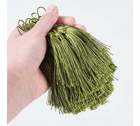 Lot de 100 mini pompons soyeux faits à la main - Avec cordon - Pour la fabrication de bijoux, le bricolage, les accessoires, les sacs, les marque-pages, les souvenirs, les armée