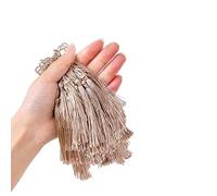 Lot de 100 mini pompons soyeux faits à la main, pompons colorés pour marque-pages, pompons droits avec œillet et lanière de fabrication de bijoux, accessoires de sacs, marque-pages, souvenirs, chameau