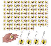 Lot de 100 mini porte-clés à mesurer rétractables de 3,8 cm avec verrou coulissant, règle de 1 m, porte-clés pour cadeaux de fête, projets de bricolage, cadeaux, récompenses en classe, fournitures