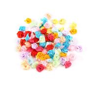 Lot de 100 mini rosaces en ruban de satin faites à la main, en tissu, pour décoration de mariage, accessoires de couture