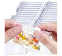 Lot de 100 mini sachets distributeurs de pilules, pochettes de voyage portables, fermeture éclair coulissante, auto-scellant, organiseur de rangement étanche