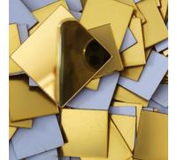 Lot de 100 miroirs autocollants carrés en verre pour loisirs créatifs et projets d'art mural avec dos solide (doré) - 50 x 50 mm