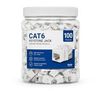 Lot de 100 modules réseau Cat6 Keystone Jack RJ45 - Module Keystone LSA 8P8C UTP, prise réseau pour panneau de brassage et prise murale, prise Cat6 RJ45 pour câble réseau AWG 22-24