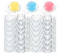 Lot de 100 moules à Cire en Plastique Transparent pour Cire Fondue, Bougie, Artisanat, Cadeau, décoration d'intérieur (Ronds)