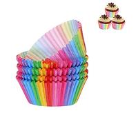 Lot de 100 moules à cupcakes en papier arc-en-ciel