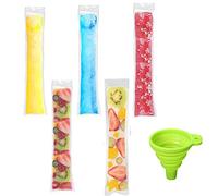 Lot de 100 Moules à glaces, jetables, idéals pour le yaourt glacé, les bonbons glacés et autres sucreries glacées, sans BPA avec entonnoir inclus