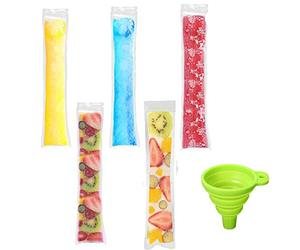 Lot de 100 Moules à glaces, jetables, idéals pour le yaourt glacé, les bonbons glacés et autres sucreries glacées, sans BPA avec entonnoir inclus