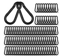 Lot de 100 mousquetons noirs de 60 mm en acier galvanisé M6, crochets de sécurité robustes pour camping, randonnée, hamacs, laisses et sacs à dos