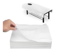 Lot de 100 nappes jetables avec trou pour le visage, pour massage en institut de beauté, spa, table de massage, table de lit, drap de protection avec trou