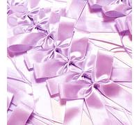 Lot de 100 nœuds d'antenne de voiture - En ruban de satin fait à la main - Décoration de voiture - Pour mariage, fête, anniversaire, emballage cadeau - Violet