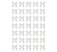 Lot de 100 nœuds papillon 3D, mini nœuds papillon pour ongles, décoration en résine, accessoires de manucure pour femmes et filles (blanc)
