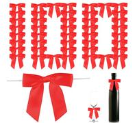 Lot de 100 nœuds polyvalents en polyester avec enfants tournants pour les loisirs créatifs Emballage sacs fête décorations de mariage de Noël (100, gules)