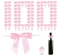 Lot de 100 nœuds polyvalents en polyester avec enfants tournants pour les loisirs créatifs Emballage sacs fête de préférence décorations de mariage (100, rose)