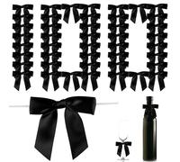 Lot de 100 nœuds polyvalents en polyester avec enfants tournants pour loisirs créatifs Emballage sacs fête décorations de mariage de Noël (100, noir)