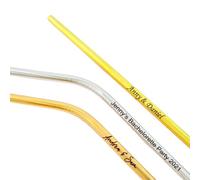 Lot de 100 pailles en acier inoxydable gravées avec pinceau, gravure laser personnalisée, réutilisables