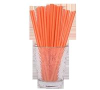 Lot de 100 pailles en papier biodégradables pour fournitures de fête, anniversaire, décorations de Noël - Orange