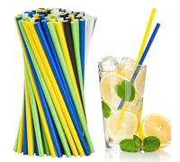 Lot de 100 pailles en papier multicolores, biodégradables, durables et respectueuses de l'environnement pour café, boissons froides, desserts et décoration à faire soi-même