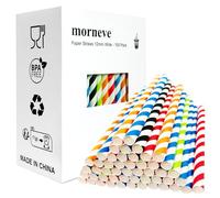 Lot de 100 pailles jetables extra larges pour milkshake shakes tapioca 12 mm extra large pour fête d'anniversaire, fête prénatale