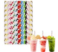 Lot de 100 Pailles Papier Couleur Point pour thé Bubble,Cocktails,Bocaux Mason,Les verres, Paille pour Bars,Restaurants,Anniversaire,Mariage,No Noël,Douche de bébé,Célébration et Fête - 19 x 0,6 cm