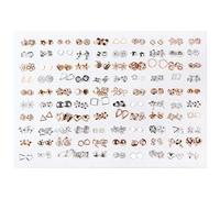 Lot de 100 paires de boucles d'oreilles mignonnes de styles assortis pour enfants, bijoux tendance pour adolescentes, ensemble de bijoux simples pour filles, taille unique, Comme décrit, Comme décrit.