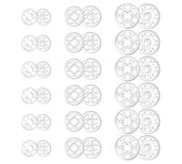 Lot de 100 paires de boutons-pression ronds en plastique transparent à coudre pour vêtements, bricolage, chemises, pantalons (7,5 mm, 10 mm, 15 mm)