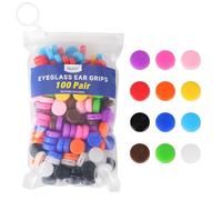 Lot de 100 paires de crochets d'oreilles en silicone pour lunettes de vue - 2 trous réglables antidérapants pour homme et femme - Ajustement universel pour lunettes et lunettes de soleil - Lot de 12