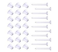 Lot de 100 paires de tiges et fermoirs de boucles d'oreilles invisibles en silicone transparent