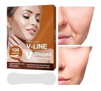 Lot de 100 pansements invisibles pour lifting du visage - En forme de V | Ruban adhésif invisible pour double menton - Autocollant instantané pour lifting du visage