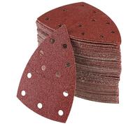 Lot de 100 Papier Abrasif pour Ponceuse 105 mm x 152 mm Grain P40/60/80/120/180/240/400 Triangles de Ponçage pour Bosch PSM 10...