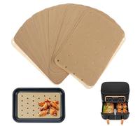 Lot De 100 Papier Cuisson Air Fryer, Feuilles De Papier Sulfurisé Perforé Antiadhésif Pour Friteuse À Air, Compatible Friteuse À Air Double Ninja Foodi Doublures Pour Friteuse À Air 20,5x14cm