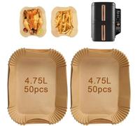 Lot de 100 papier cuisson air fryer friteuse à air Ninja Double Stack XL 9,5 L, doublures en papier sulfurisé pour SL400EUCP, accessoires pour friteuse à air Ninja Stack XL SL400EU