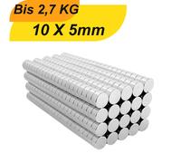 Lot de 100 pcs 10mm x 5mm mini-aimants néodyme ronds N38 petits aimants extra-forts, adaptés aux tableaux blancs, aux aimants de réfrigérateur, aux tableaux magnétiques et à bien d'autres choses encor