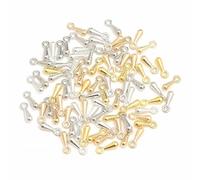 Lot de 100 pendentifs en forme de goutte d'eau en acier inoxydable, perles d'extrémité, chaîne d'extension pour la fabrication de bijoux, accessoires, couleurs mélangées, 7,5 x 2 mm, environ 100 piè