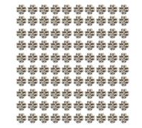 Lot de 100 pendentifs en forme de quatre feuilles d'herbe à feuilles porte-bonheur pour pendentif à la mode Composants de bijoux Alliage Charme Parfait pour les projets de bijoux