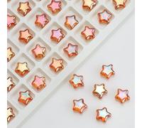 Lot de 100 pendentifs en forme d'étoile en cristal de 8 mm - Perles en verre à facettes faites à la main pour la fabrication de bijoux et accessoires en vrac