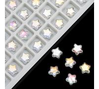 Lot de 100 pendentifs en forme d'étoile en cristal de 8 mm - Perles en verre à facettes faites à la main pour la fabrication de bijoux et accessoires en vrac
