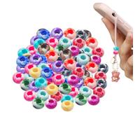 Lot de 100 perles acryliques à gros trou, 10 couleurs arc-en- | Mélange dégradé arc-en-ciel de 10 couleurs avec 100 grosses perles rondes pour créer des bracelets, des porte-clés et des