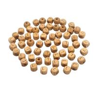 Lot de 100 perles carrées en bois de hêtre avec lettre L pour la fabrication de bijoux, nom et loisirs créatifs - 10 mm