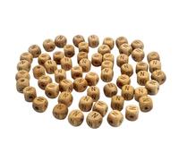 Lot de 100 perles carrées en bois de hêtre avec lettres de l'alphabet N de 10 mm pour la fabrication de bijoux, les noms et les loisirs créatifs