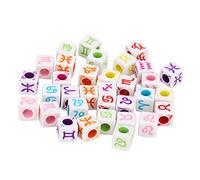 Lot de 100 perles cubiques en acrylique pour la fabrication de bijoux et bracelets colorés 7 mm