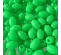 Lot de 100 perles de pêche ovales phosphorescentes pour une utilisation efficace (6 x 8 mm)